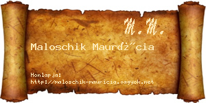Maloschik Maurícia névjegykártya